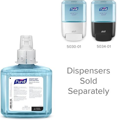 PURELL Brand HEALTHY SOAP Foam, Fresh Scent, 1200 mL Refill for PURELL ES4 Manual Soap Dispenser (Pack of 2) - 5077-02 - Manufactured by GOJO, Inc. in Saudi Arabia