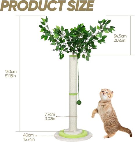 Cat Scratching Post, Kitten Scratcher Sisal Scratch Posts Trees, Kitten Claw Scratch with Dangling Toy Balls for Indoor Kittens and Cats in Kuwait