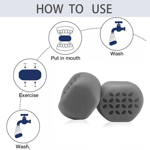 NAYCNYCON تمرين الفك للرجال والنساء، مدرب الفك المبتدئ، تمرين خط الفك للحصول على وجه أكثر تحديدًا. (رمادي) in Kuwait