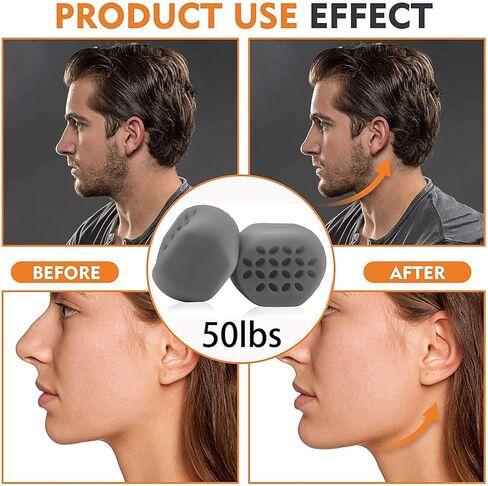 NAYCNYCON تمرين الفك للرجال والنساء، مدرب الفك المبتدئ، تمرين خط الفك للحصول على وجه أكثر تحديدًا. (رمادي) in Kuwait