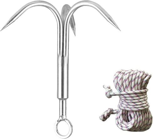 Yiliaw Stainless Steel Outdoor Grappling Hook with 50FT Rope/Climbing Claw/Gravity Hook/Flying Tigers/Aquatic Anchor Hook for Your Outdoor Life,Hiking,Tree Limb Removal in Saudi Arabia