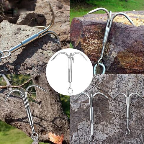 Yiliaw Stainless Steel Outdoor Grappling Hook with 50FT Rope/Climbing Claw/Gravity Hook/Flying Tigers/Aquatic Anchor Hook for Your Outdoor Life,Hiking,Tree Limb Removal in Saudi Arabia
