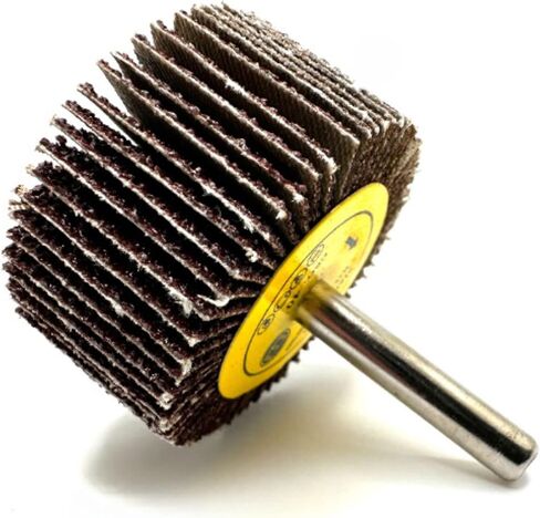 Dabynology 5 Pack 2" x 1" x 1/4" 40 Grit Aluminum Oxide Shank Mounted Abrasive Flap Wheels, Ideal for Metal, Wood, Grinding, Blending, Polishing, Rust & Paint Removal in Kuwait