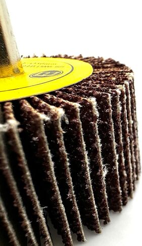 Dabynology 5 Pack 2" x 1" x 1/4" 40 Grit Aluminum Oxide Shank Mounted Abrasive Flap Wheels, Ideal for Metal, Wood, Grinding, Blending, Polishing, Rust & Paint Removal in Kuwait