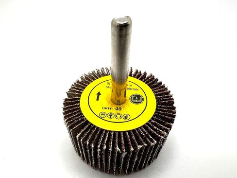 Dabynology 5 Pack 2" x 1" x 1/4" 40 Grit Aluminum Oxide Shank Mounted Abrasive Flap Wheels, Ideal for Metal, Wood, Grinding, Blending, Polishing, Rust & Paint Removal in Kuwait