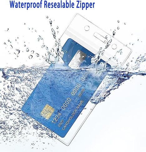 10 Pcs Extra Thick Badge Holder for Lanyard -Vertical Clear ID Card Holder with Waterproof Resealable Zip - Name Tag Holder for Nurses, Office and School in Saudi Arabia