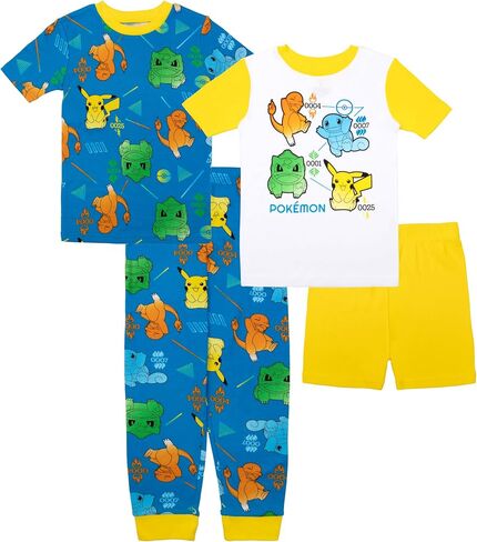 Pokemon Boys' Pikachu 4-Piece Cotton Pajama Set in Saudi Arabia