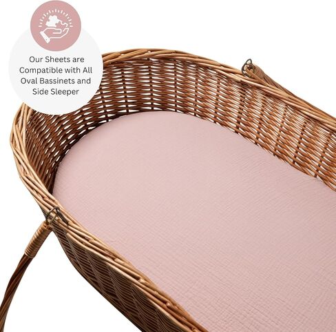 ملاءات سرير من الموسلين متوافقة مع Halo Bassinest Swivel، Flex، Glide، Premiere وLuxe Series Sleeper، حزمة 3، 33 × 17 بوصة، فائقة النعومة ومريحة، للجنسين الأولاد والبنات، قوس قزح أخضر in Kuwait
