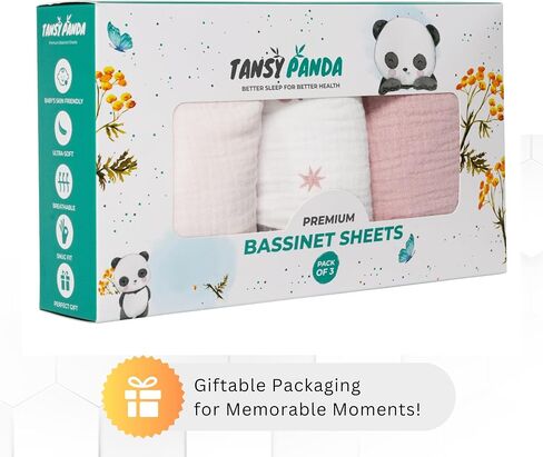 ملاءات سرير من الموسلين متوافقة مع Halo Bassinest Swivel، Flex، Glide، Premiere وLuxe Series Sleeper، حزمة 3، 33 × 17 بوصة، فائقة النعومة ومريحة، للجنسين الأولاد والبنات، قوس قزح أخضر in Kuwait