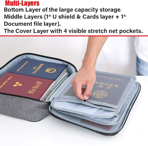 RTT Important Document Organizer - Sturdy and Spacious Bag for Documents with Lock - Shockproof and Waterproof Document Storage Organizer for Certificate, Diploma, Passport, Laptop, Cards - Brown in Saudi Arabia