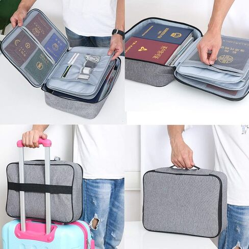 RTT Important Document Organizer - Sturdy and Spacious Bag for Documents with Lock - Shockproof and Waterproof Document Storage Organizer for Certificate, Diploma, Passport, Laptop, Cards - Brown in Saudi Arabia