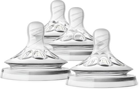 Philips Avent Natural Baby Bottle Newborn Flow Nipple, 0M+, 4pack, Flow 1, SCF651/43 in Kuwait