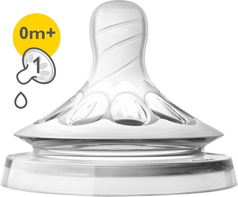 Philips Avent Natural Baby Bottle Newborn Flow Nipple, 0M+, 4pack, Flow 1, SCF651/43 in Kuwait