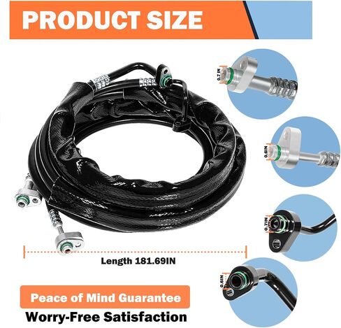 FE37190 Rear AC Line Set Fits for Ford Explorer 2011-2016, Flex and MKT 2013-2019, Upgraded High-Pressure Auxiliary AC Hose Kit with Nylon Cable Ties in Saudi Arabia
