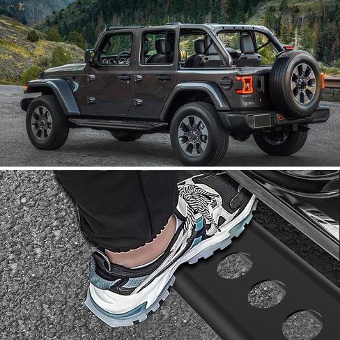 Genful Running Boards Compatible with 2018-2024 Jeep Wrangler JL 4 Door, 18-24 Jeep Wrangler JL Nerf Bars 2018 2019 2020 2021 2022 2023 2024 18 19 20 21 22 23 24 Side Steps in Saudi Arabia