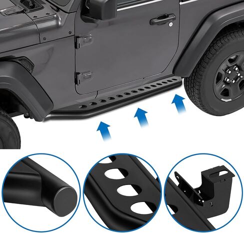 Genful Running Boards Compatible with 2018-2024 Jeep Wrangler JL 4 Door, 18-24 Jeep Wrangler JL Nerf Bars 2018 2019 2020 2021 2022 2023 2024 18 19 20 21 22 23 24 Side Steps in Saudi Arabia
