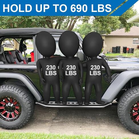 Genful Running Boards Compatible with 2018-2024 Jeep Wrangler JL 4 Door, 18-24 Jeep Wrangler JL Nerf Bars 2018 2019 2020 2021 2022 2023 2024 18 19 20 21 22 23 24 Side Steps in Saudi Arabia