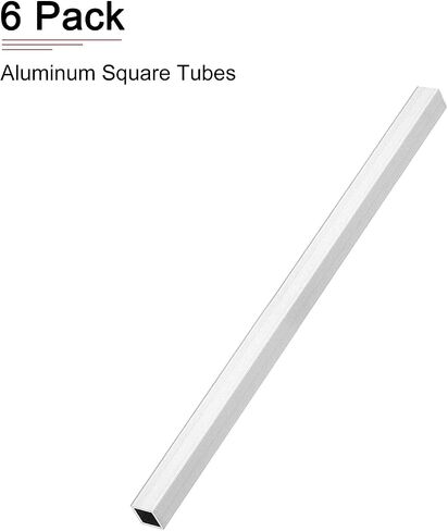 DTGN 10mmx10mmx1mmx200mm (Width x Wall Thickness x Length) Square Tube - 6Pack - Good for Industrial Housing Construction - 6063 Aluminum Square Tubing in Saudi Arabia