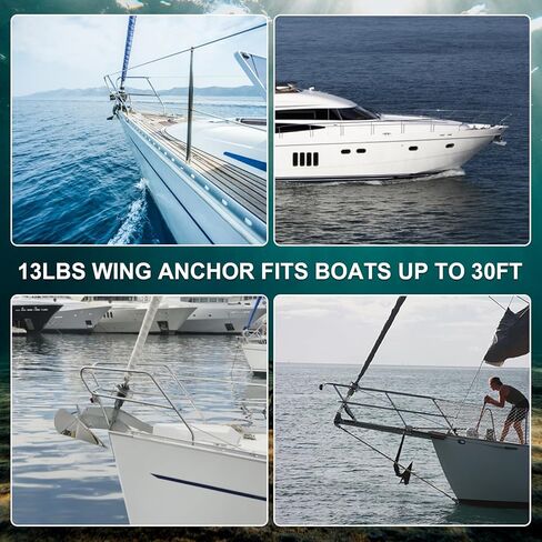 مرساة قارب CXRCY، مرساة قوية من الفولاذ المقاوم للصدأ مقاومة للتآكل 316، مرساة قارب على شكل جناح عالي التحمل للعائم، قوارب الصيد، القوارب الرياضية in Kuwait