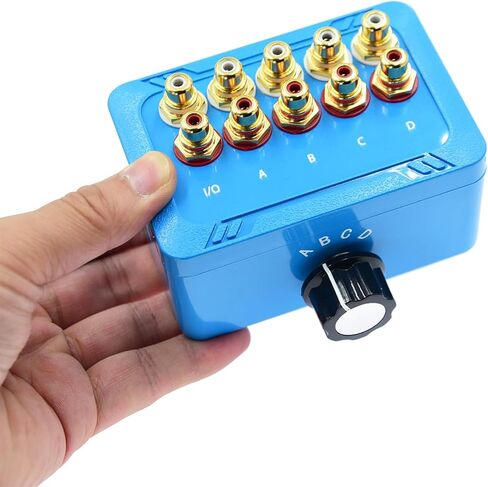 No External Power No Noise 4 Way 1 in 4 Out or 4 in 1 Out Audio Sound selector RCA Female Stereo 4 Channel Splitter switcher Box Switching in Saudi Arabia