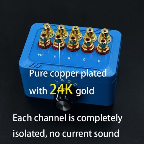 No External Power No Noise 4 Way 1 in 4 Out or 4 in 1 Out Audio Sound selector RCA Female Stereo 4 Channel Splitter switcher Box Switching in Saudi Arabia