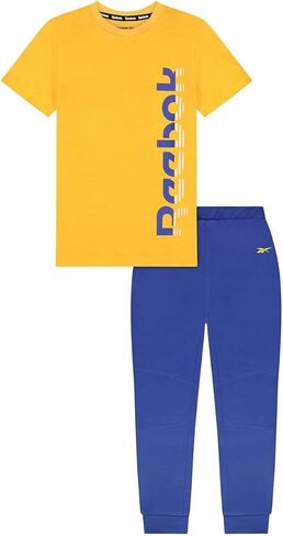 Reebok boys 2-piece Clothing Set - Short Sleeve Crewneck T-shirt + Comfy Fleece Jogger Sweatpants in Saudi Arabia