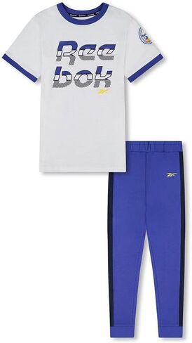 Reebok boys 2-piece Clothing Set - Short Sleeve Crewneck T-shirt + Comfy Fleece Jogger Sweatpants in Saudi Arabia