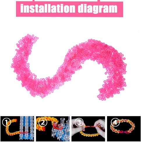 Hocansen S Clips Rubber Band 11mm Bracelet Loom Clips Plastic Connectors for DIY Bracelet Making-Refill Kit（Colorful/SG） in Kuwait