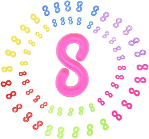 Hocansen S Clips Rubber Band 11mm Bracelet Loom Clips Plastic Connectors for DIY Bracelet Making-Refill Kit（Colorful/SG） in Kuwait