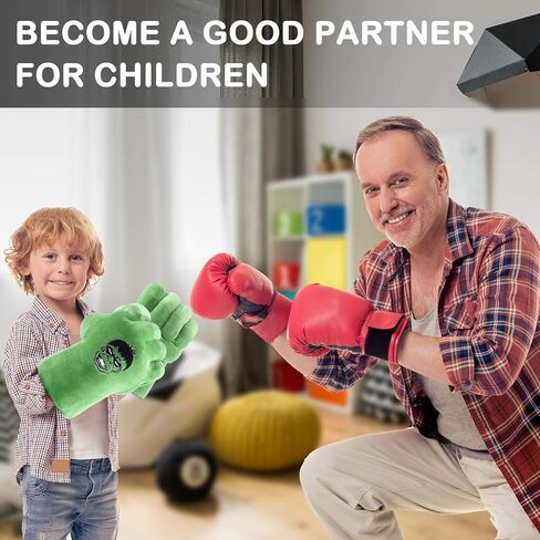 قفازات COOGOOV للأبطال الخارقين، قفازات هالك، قبضات هالك كبيرة ناعمة من القطيفة، ألعاب الأبطال الخارقين، هدية عيد ميلاد للأطفال الصغار بعمر 3 سنوات فما فوق (زوج واحد باللون الأخضر) in Kuwait