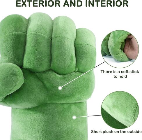 قفازات COOGOOV للأبطال الخارقين، قفازات هالك، قبضات هالك كبيرة ناعمة من القطيفة، ألعاب الأبطال الخارقين، هدية عيد ميلاد للأطفال الصغار بعمر 3 سنوات فما فوق (زوج واحد باللون الأخضر) in Kuwait