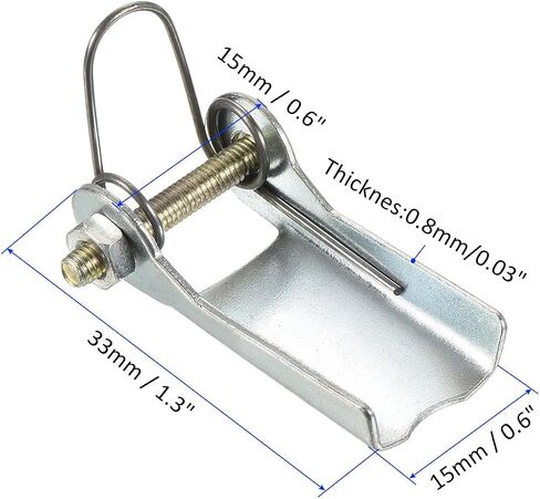 M METERXITY Hook Safety Latch Kit - Clevis Slip Hook Receiver Hitch Replacement Apply to Towing Lifting Hook Trailer/Crane (1.3" Long, Silver) in Saudi Arabia