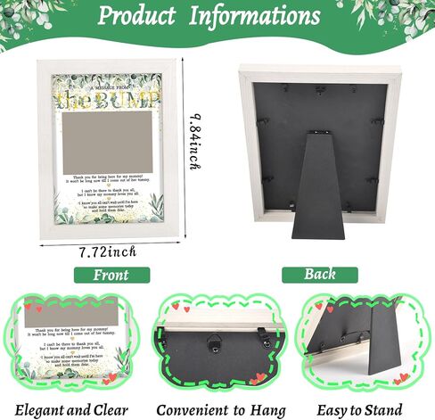 إطارات الصور بالموجات فوق الصوتية من TOQI، ألعاب استحمام الطفل توقع رسالة من الحب الخشبي، إطار صورة Sonogram باللون الأخضر الذهبي وأوراق الأوكالبتوس الخضراء in Kuwait