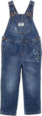 OshKosh B'Gosh Baby Toddler Girls' Denim Floral Embroidery Overalls with Functional Pockets, Denim Floral (6 months-5T) (5T) in Saudi Arabia