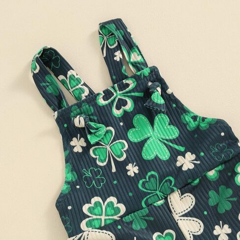 Toddler Infant Baby Girls Easter Jumpsuit Bunny Print Sleeveless Ribbed Bell Bottom Suspender Overalls Spring Outfits in Kuwait
