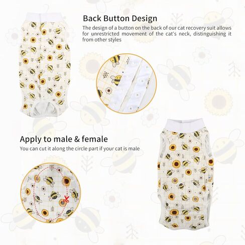 2 Packs Cat Surgery Recovery Suit Surgical Clothes Abdominal Wounds Anti-Licking Cat Bodysuit Onesie Substitute E-Collar& Cone in Saudi Arabia