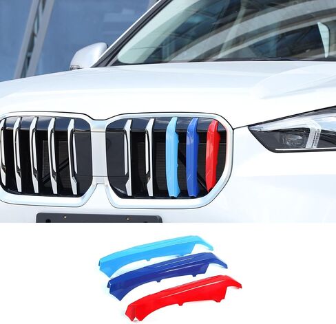 Car Front Center Kidney Grilles Trim Strips Compatible with BMW X1 U11 2023 2024 3PCS,Front Grilles Insert Trim,Hood Air Intake Grille Insert Cover Trim Made of ABS Plastic (Plastic) in Saudi Arabia
