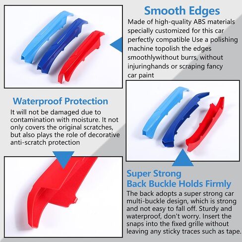 Car Front Center Kidney Grilles Trim Strips Compatible with BMW X1 U11 2023 2024 3PCS,Front Grilles Insert Trim,Hood Air Intake Grille Insert Cover Trim Made of ABS Plastic (Plastic) in Saudi Arabia