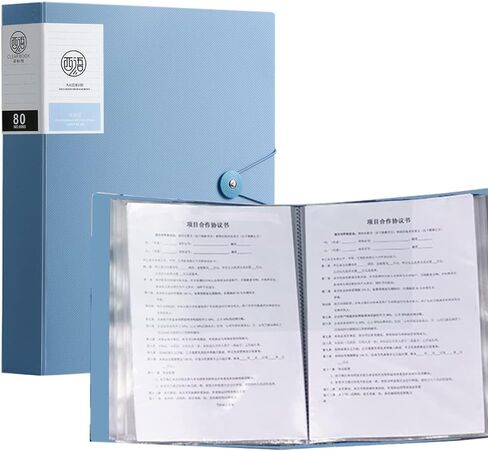 A4 80 Pockets 160/Sides Display Book Paper Document Holder, Business Presentation Book Presentation Folder (80 Pocket Pink) in Saudi Arabia