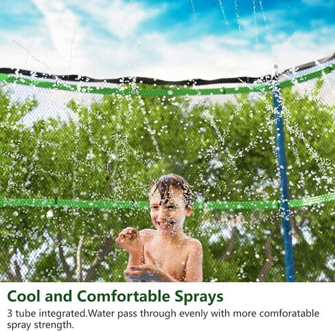 Jasonwell Trampoline Sprinkler Kids Outdside: إكسسوارات الترامبولين Waterpark Tropical Party Summer Outdoor Fun Water Games Toys Sprinklers Backyard Water Park نشاط لعبة للأطفال الأولاد البنات (39FT) in Kuwait