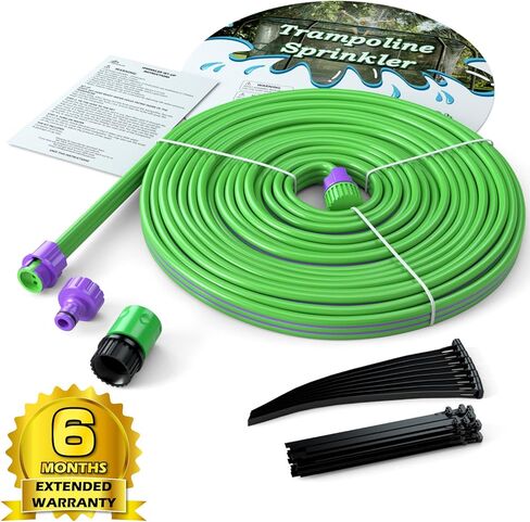 Jasonwell Trampoline Sprinkler Kids Outdside: إكسسوارات الترامبولين Waterpark Tropical Party Summer Outdoor Fun Water Games Toys Sprinklers Backyard Water Park نشاط لعبة للأطفال الأولاد البنات (39FT) in Kuwait