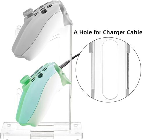 حامل تحكم أكريليك من Hacaroa مكون من قطعتين، حامل عالمي مزدوج لوحدة التحكم في الألعاب، حامل عرض لملحقات الألعاب لأنواع وحدات التحكم، منظم خزانة سطح الطاولة in Kuwait
