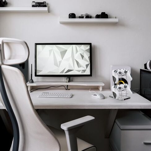 حامل تحكم أكريليك من Hacaroa مكون من قطعتين، حامل عالمي مزدوج لوحدة التحكم في الألعاب، حامل عرض لملحقات الألعاب لأنواع وحدات التحكم، منظم خزانة سطح الطاولة in Kuwait