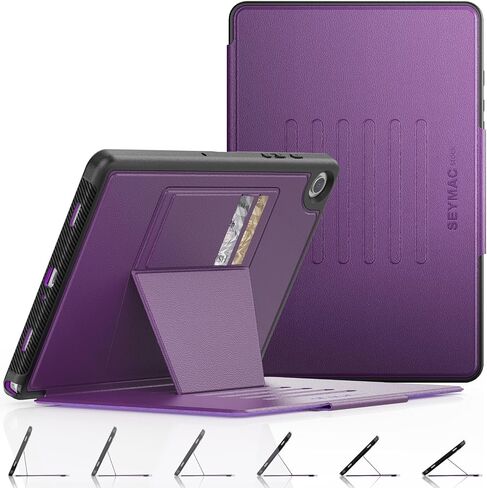 حافظة SEYMAC لهاتف Samsung Galaxy Tab A9+ Plus 11 بوصة، حافظة للنوم/الاستيقاظ التلقائي مع حامل مغناطيسي متعدد الزوايا، فتحة بطاقة لجهاز Galaxy Tab A9+/ A9 Plus 11 بوصة SM-X210/X216/X218، (أسود) in Kuwait