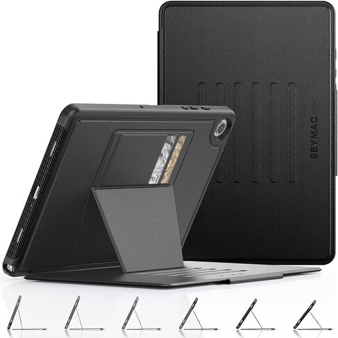 حافظة SEYMAC لهاتف Samsung Galaxy Tab A9+ Plus 11 بوصة، حافظة للنوم/الاستيقاظ التلقائي مع حامل مغناطيسي متعدد الزوايا، فتحة بطاقة لجهاز Galaxy Tab A9+/ A9 Plus 11 بوصة SM-X210/X216/X218، (أسود) in Kuwait