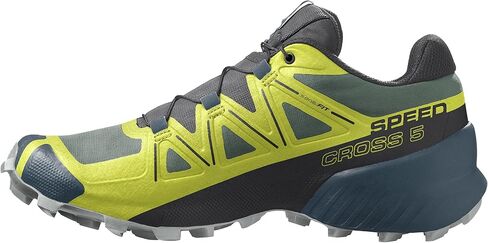 Salomon Speedcross 5 Trail Running Shoes for Men, Duck Green/Black/Evening Primrose, 11 in Saudi Arabia