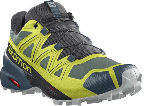 Salomon Speedcross 5 Trail Running Shoes for Men, Duck Green/Black/Evening Primrose, 11 in Saudi Arabia