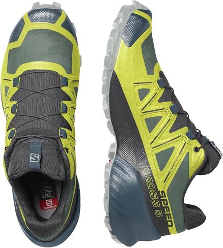 Salomon Speedcross 5 Trail Running Shoes for Men, Duck Green/Black/Evening Primrose, 11 in Saudi Arabia