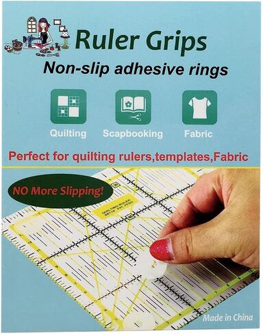 YEQIN Non-Slip Adhesive Rings Ruler Grips for Quilt Templates- 48 Pieces Total - 24 Large & 24 Small in Saudi Arabia