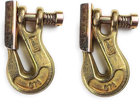 Grade 70 Pin Lock Clevis Grab Hook with Latch, for Tow Winch Trailer, Logging, Yellow Zinc Chromate Finish (5/16-4pcs) in Saudi Arabia